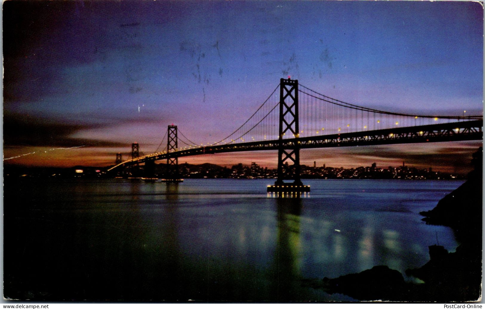 49994 - USA - San Francisco , Bay Bridge At Night - Gelaufen 1969 - San Francisco