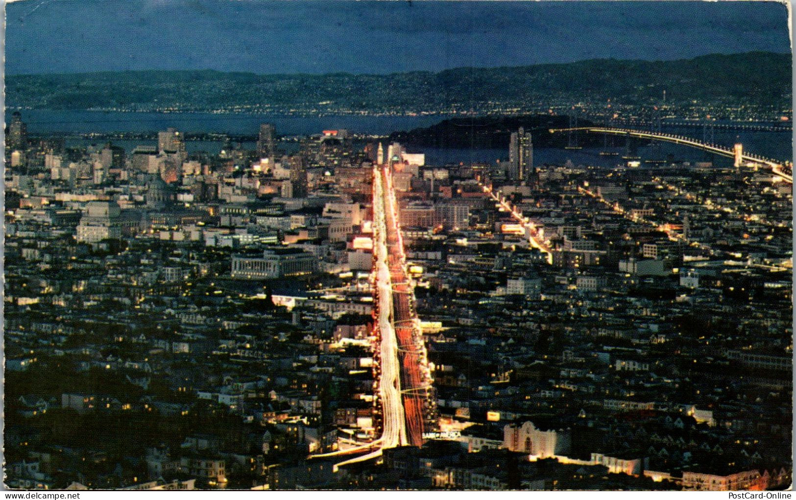 49989 - USA - San Francisco , At Night , City , View - Gelaufen 1973 - San Francisco