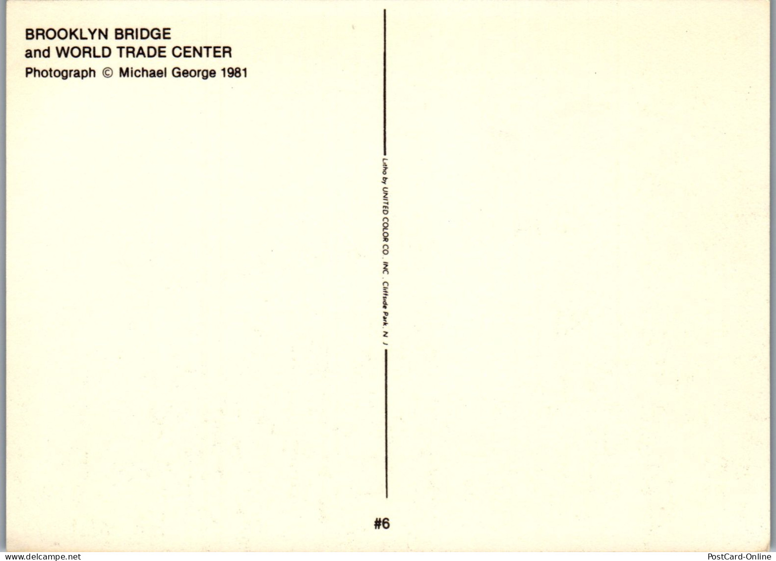 49955 - USA - New York City , Brooklyn Bridge And Worlsd Trade Center - Nicht Gelaufen 1981 - Autres & Non Classés