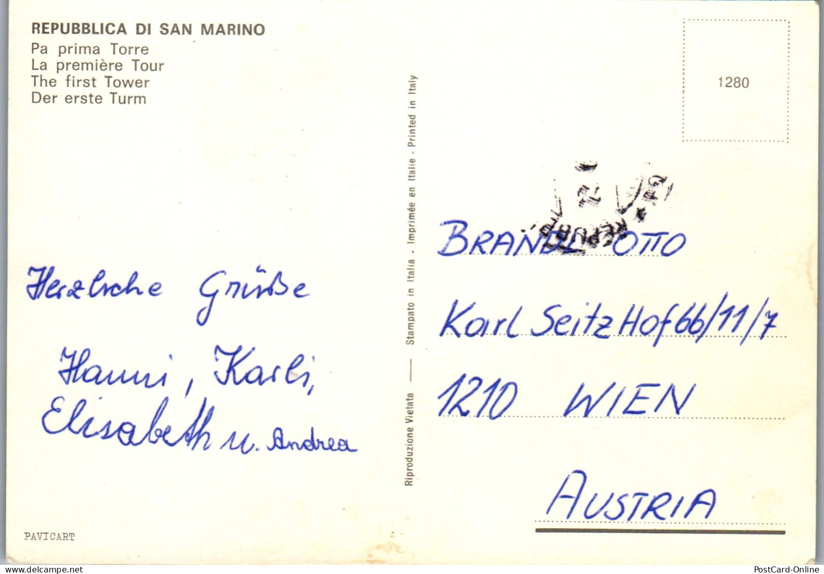 50887 - San Marino - R. S. , Prima Torre , Mehrbildkarte - Gelaufen  - Saint-Marin