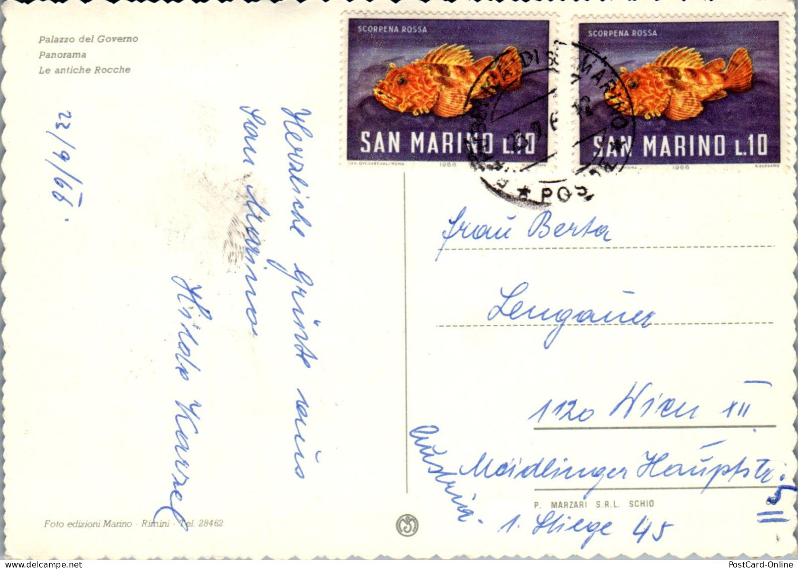 50886 - San Marino - R. S. , Mehrbildkarte - Gelaufen 1966 - Saint-Marin