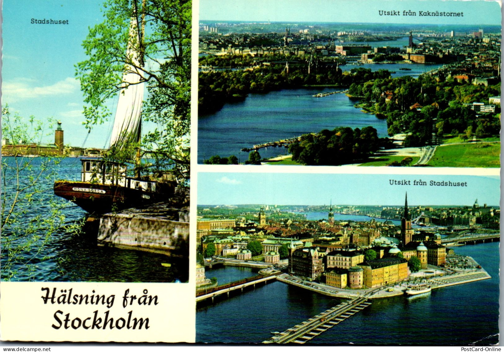 50822 - Schweden - Stockholm , Stadthuset , Utsikt Fran Kaknästornet , Utsikt Fran Stadshuset - Gelaufen 1978 - Sweden