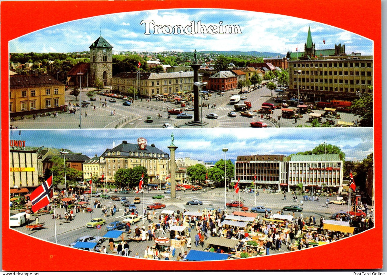 50806 - Norwegen - Trondheim , Mehrbildkarte - Gelaufen 1983 - Noruega
