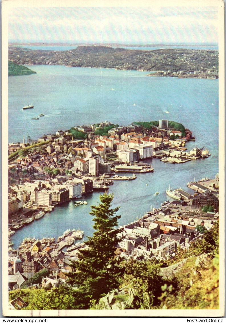 50785 - Norwegen - Bergen , View From The Mountain Floien - Gelaufen 1961 - Norway