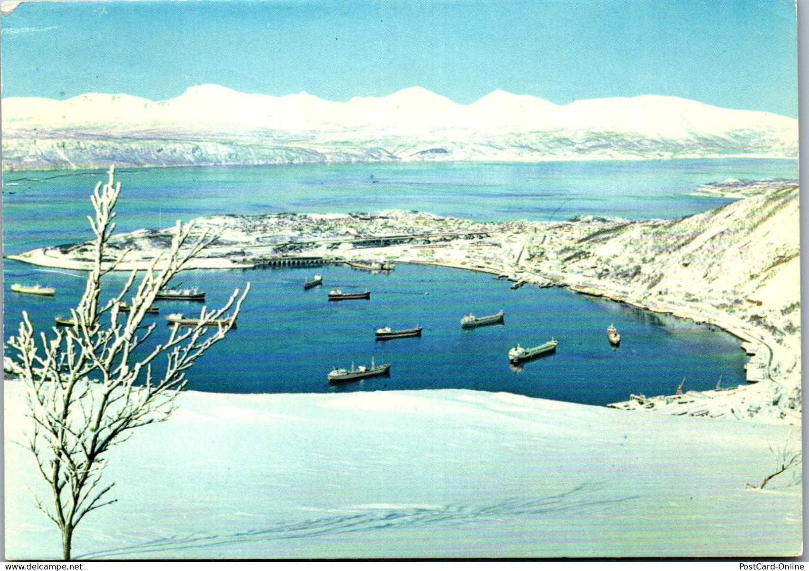 50790 - Norwegen - Narvik , Winter , Tramp Ships At The Fjord - Gelaufen 1974 - Norwegen