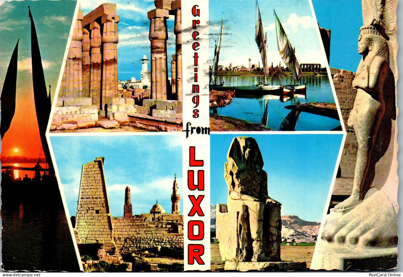 50752 - Ägypten - Luxor , Mehrbildkarte - Gelaufen 1975 - Luxor