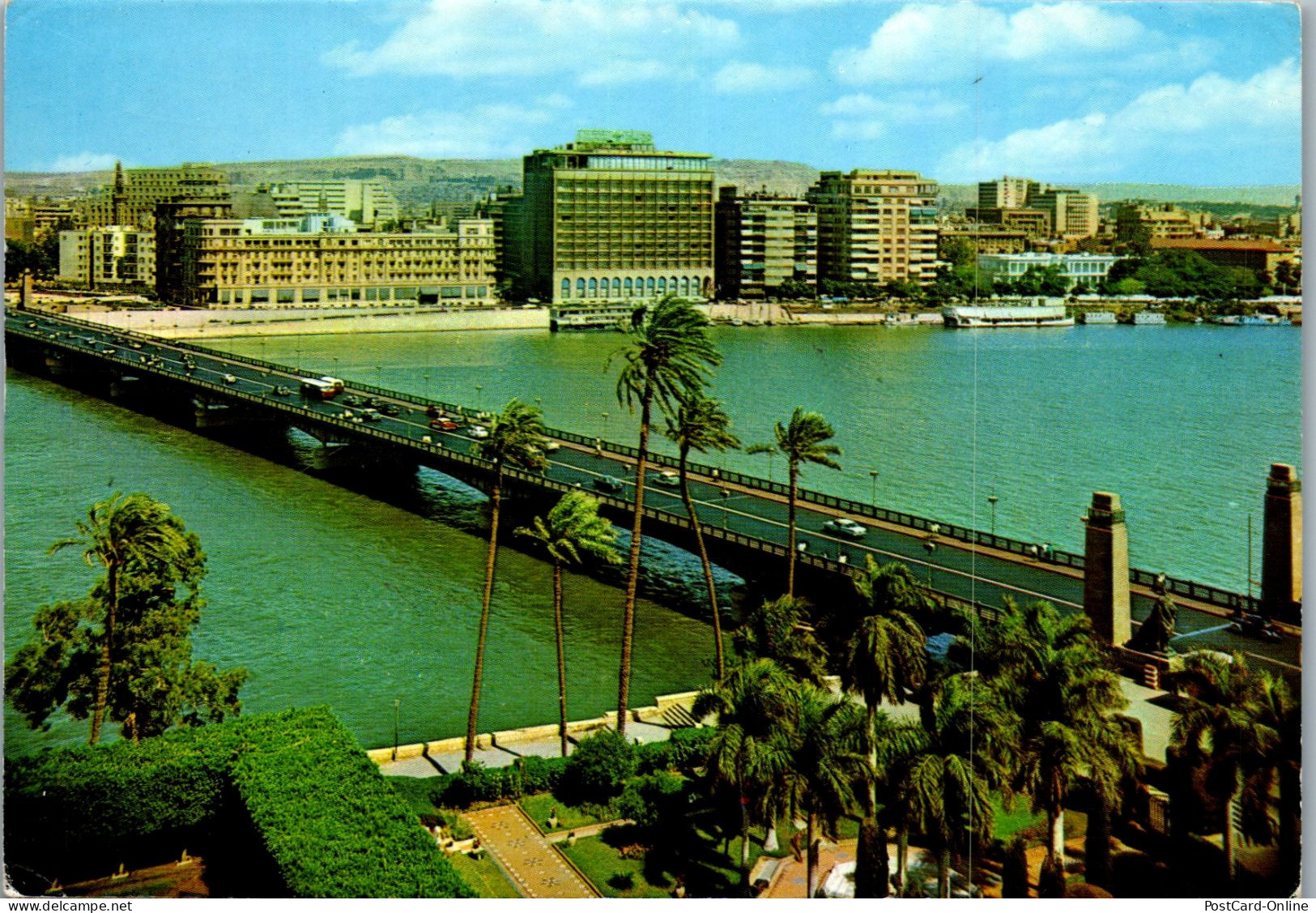 50746 - Ägypten - Kairo , Cairo , El Tahrir Bridge , Shepeards Hotel , Semiramis Hotel - Gelaufen  - Cairo