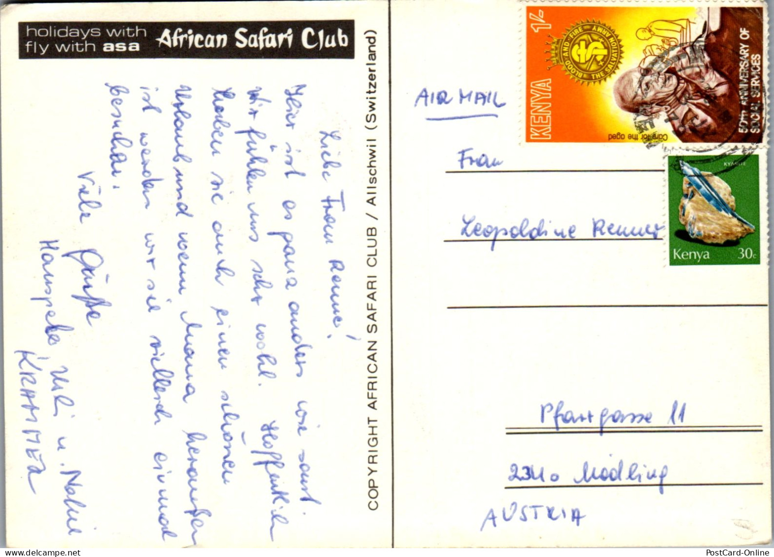 50711 - Kenya - African , Kenia , Safari Club - Gelaufen 1979 - Kenia