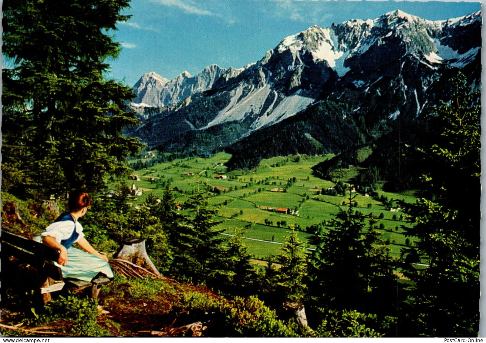 50607 - Steiermark - Ramsau , Blick Vom Kulmberg Mit Dachsteinsüdwänden Und Scheichenspitze - Gelaufen 1969 - Ramsau Am Dachstein