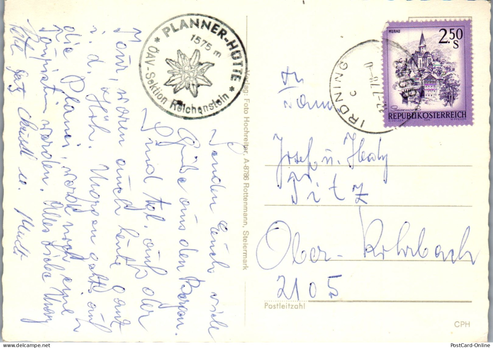 50596 - Steiermark - Donnersbach , Planneralm - Gelaufen 1978 - Donnersbach (Tal)