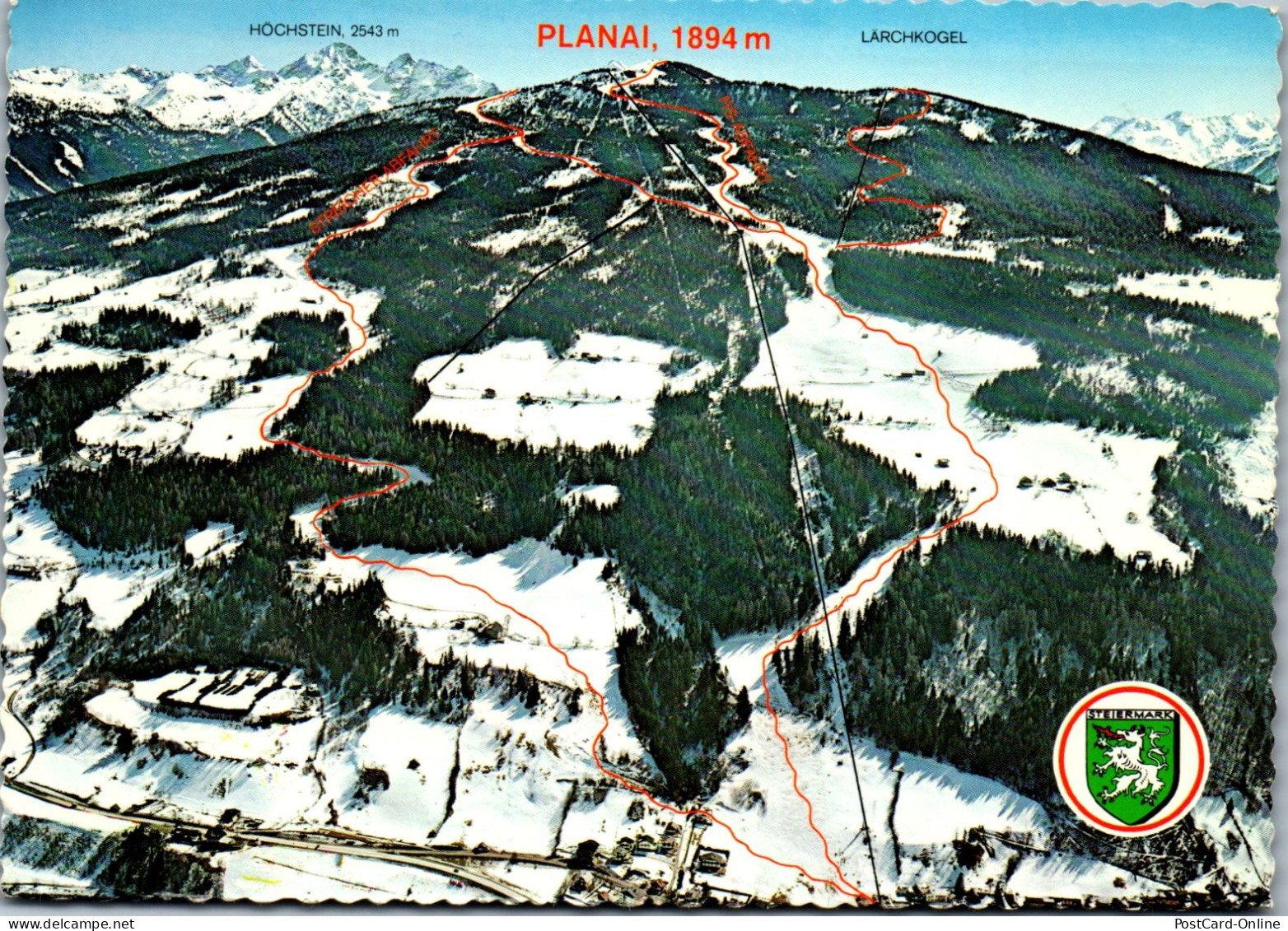 50592 - Steiermark - Schladming , Fastenberg Planai M Höchstein , Lärchkogel , Skipisten - Gelaufen 1974 - Schladming