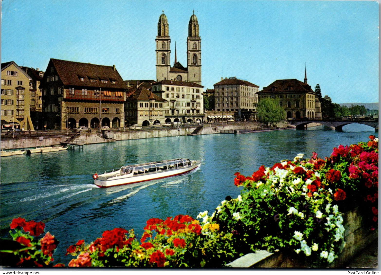 50583 - Schweiz - Zürich , Limmatquai , Grossmünster - Gelaufen 1970 - Zürich