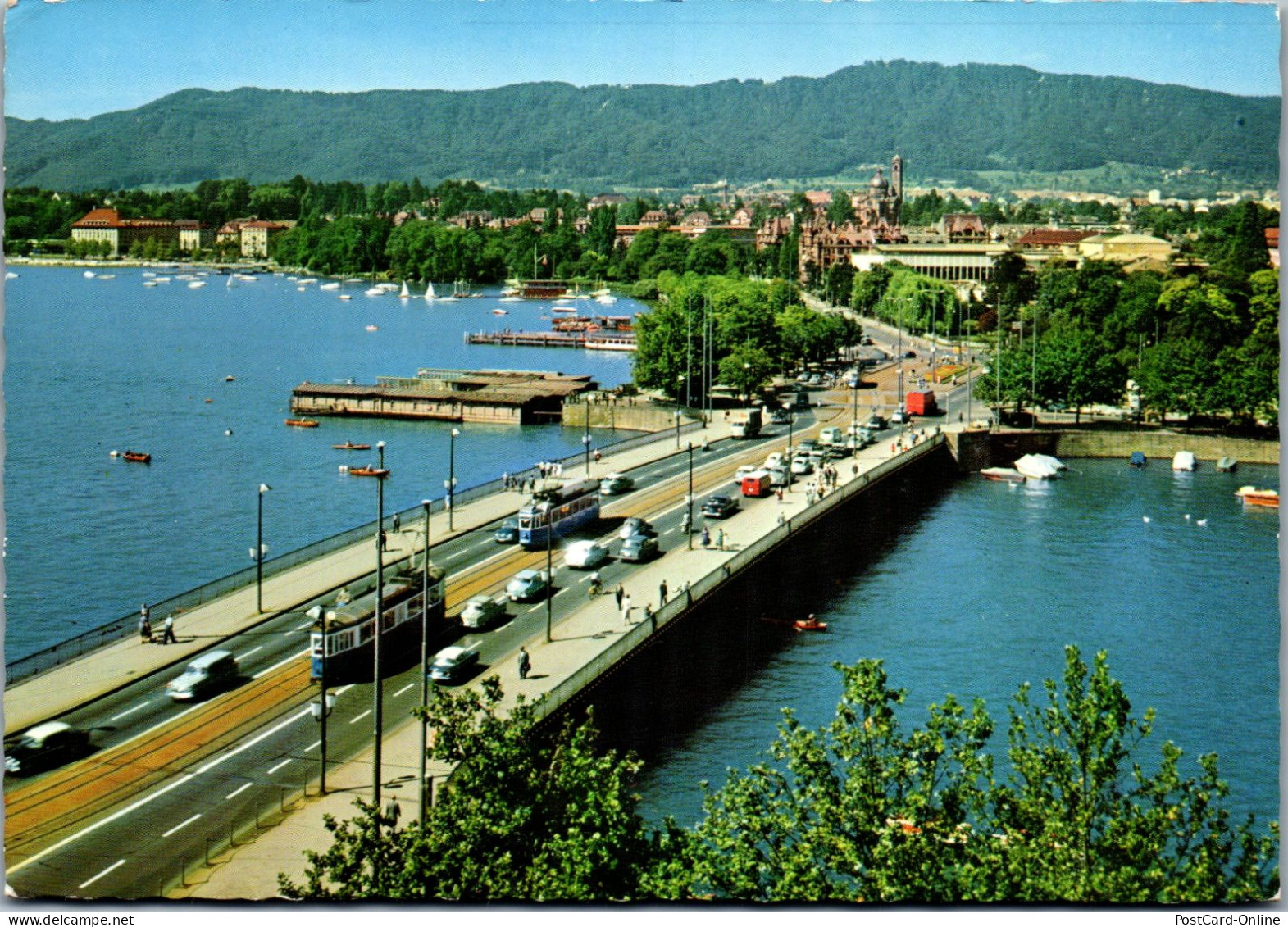 50570 - Schweiz - Zürich , Quaibrücke Mit Uetliberg - Gelaufen 1967 - Zürich