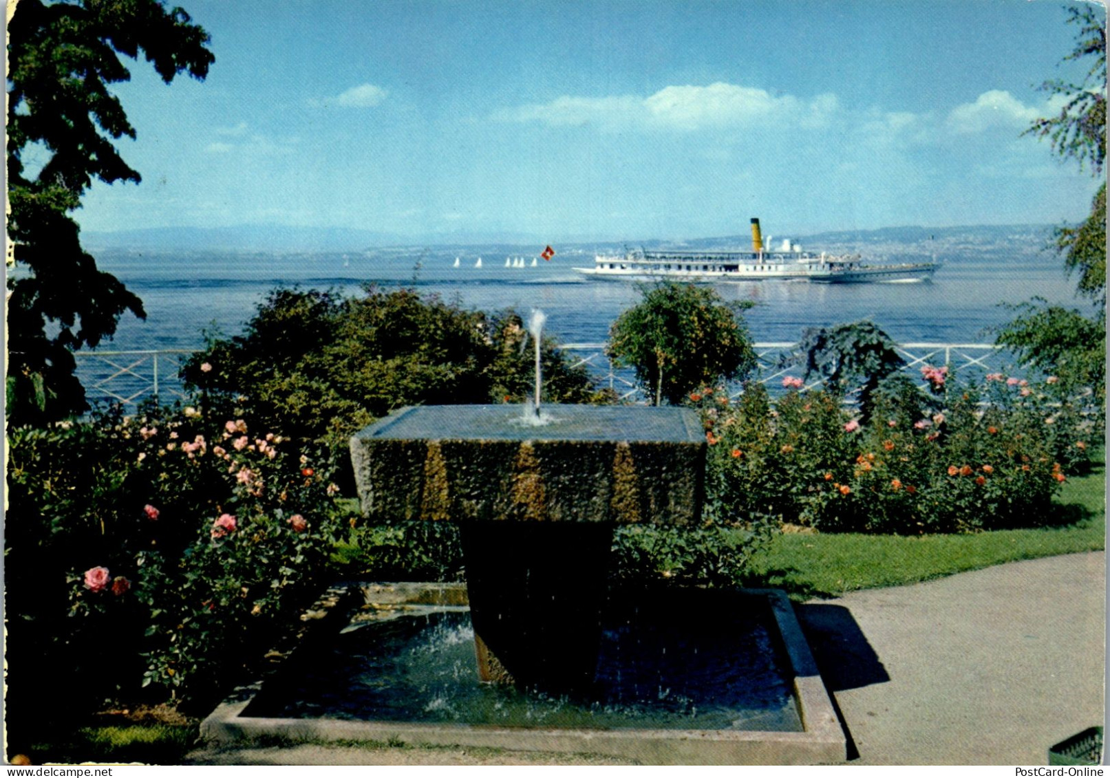 50565 - Frankreich - Lac Leman , Sur Le Lac Leman , Face Aux Jardins  - Gelaufen 1971 - Evian-les-Bains