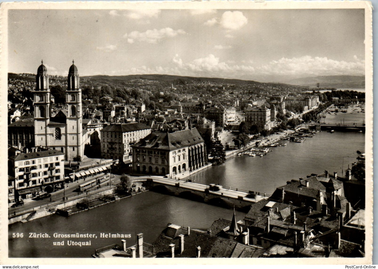 50566 - Schweiz - Zürich , Grossmünster , Helmhaus Und Utoquai , Zensur - Gelaufen 1948 - Zürich