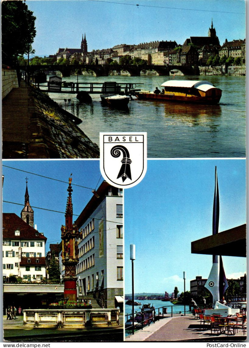 50547 - Schweiz - Basel , Vogel-Gryff Fähre , Fischmarktbrunnen - Gelaufen 1984 - Altri & Non Classificati