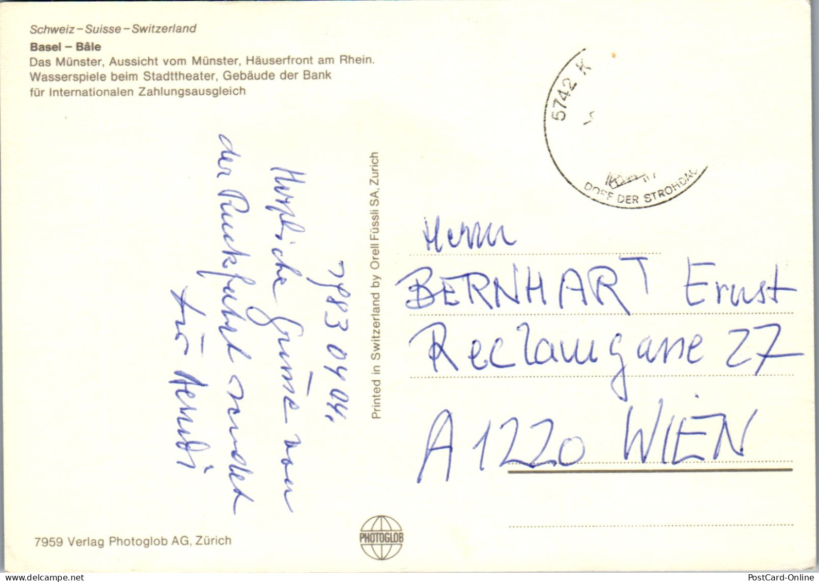 50544 - Schweiz - Basel , Mehrbildkarte - Gelaufen 1983 - Autres & Non Classés