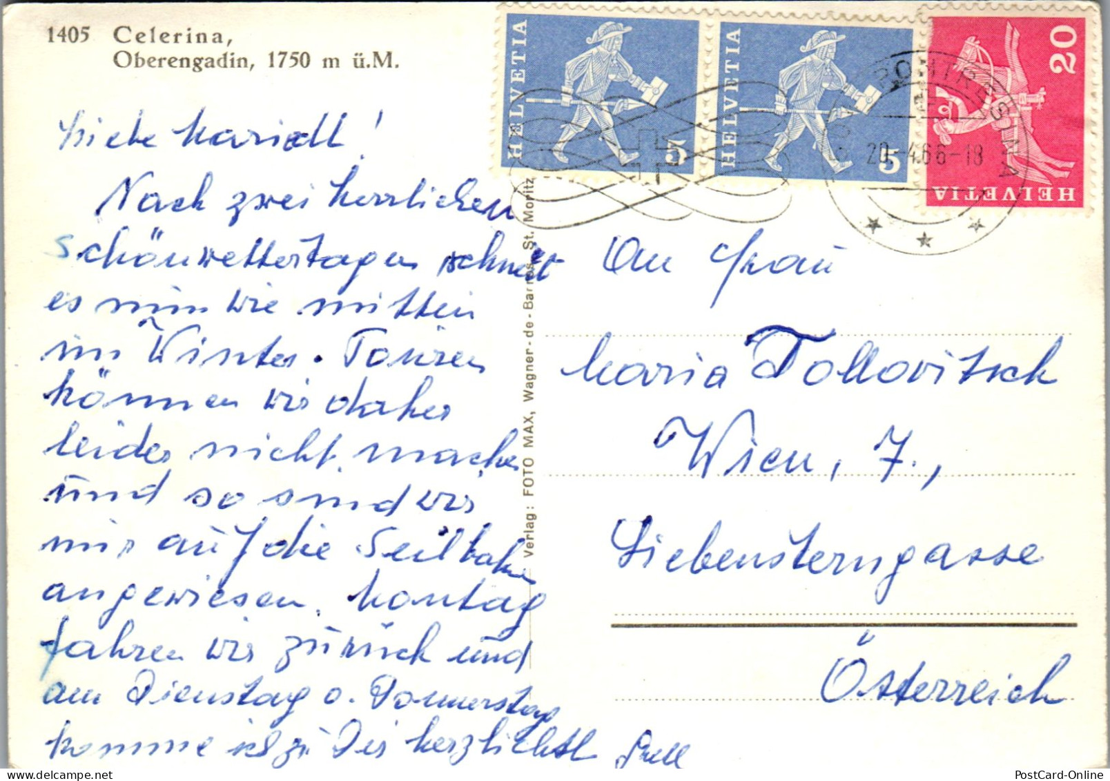 50522 - Schweiz - Celerina , Schlarigna , Oberengadin , Panorama - Gelaufen 1966 - Celerina/Schlarigna