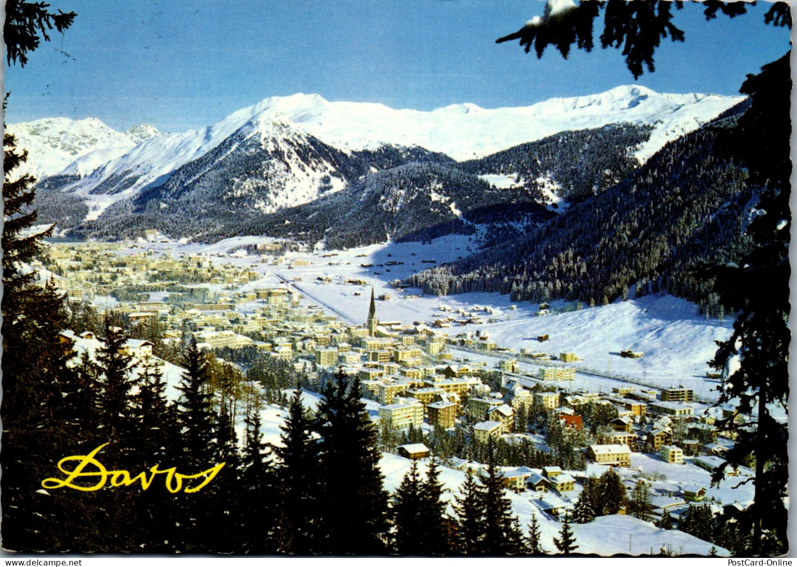 50526 - Schweiz - Davos , Gegen Rhätikon , Seehorn Und Pischahorn - Gelaufen 1966 - Davos