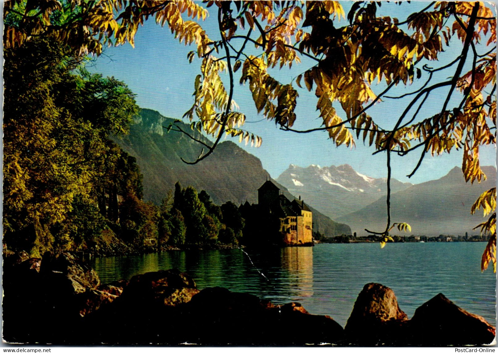 50523 - Schweiz - Lac Leman , Le Chateau De Chillon En Automne - Gelaufen 1967 - Montreux