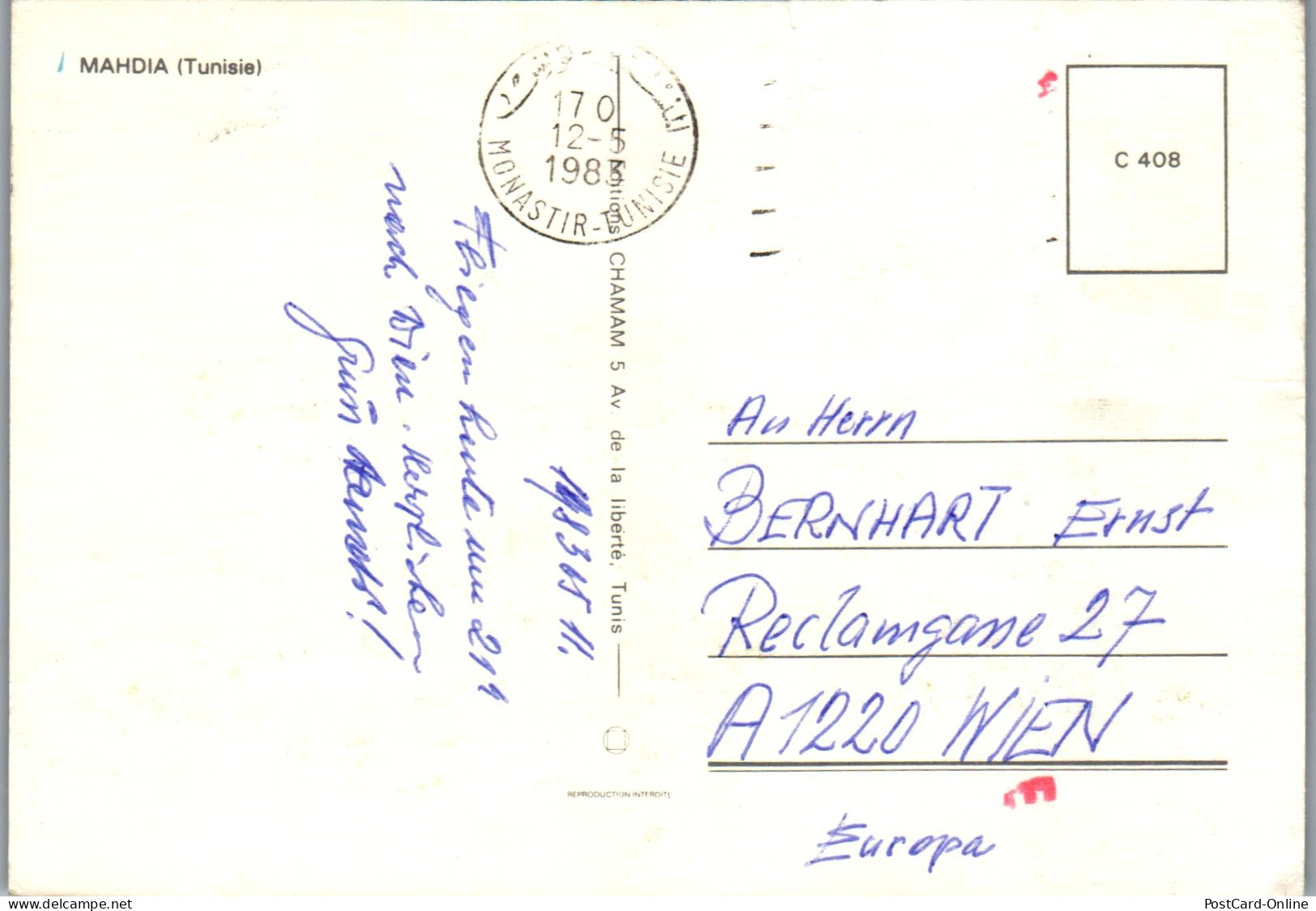 50474 - Tunesien - Mahdia , View - Gelaufen 1983 - Tunisie