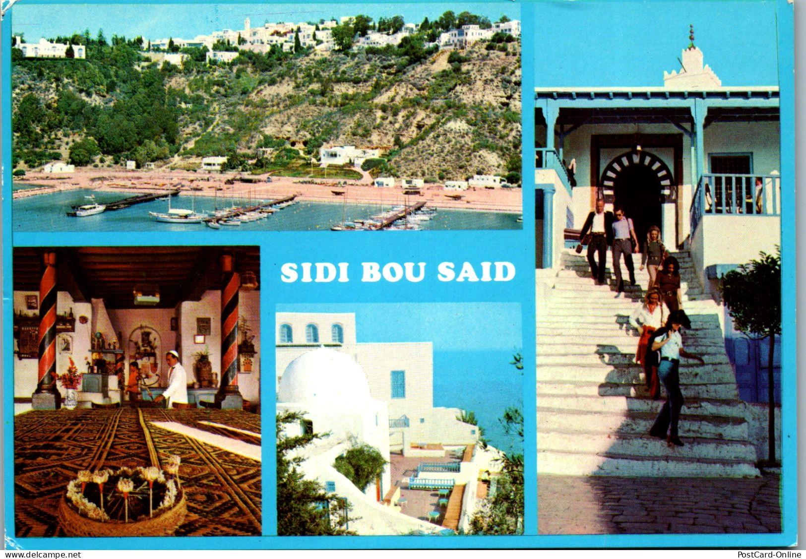 50455 - Tunesien - Sidi Bou Said , Le Port Et Les Cafes - Gelaufen 1982 - Tunisia