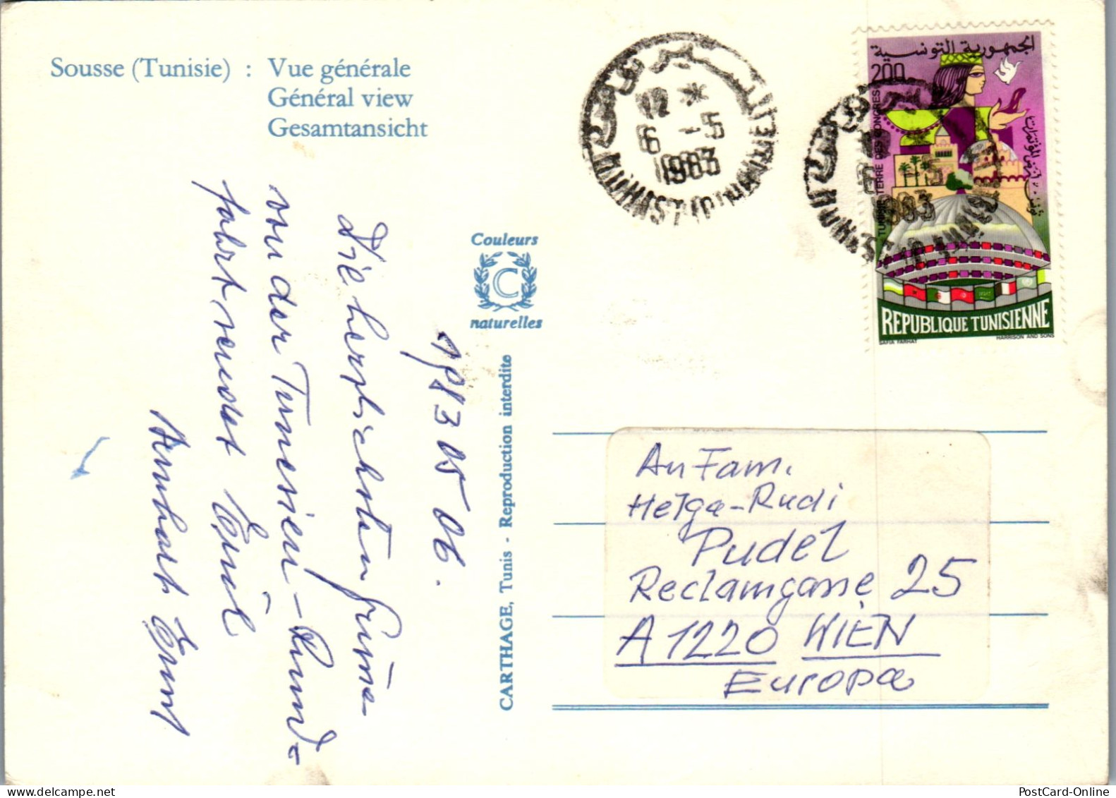 50458 - Tunesien - Sousse , Vue Generale - Gelaufen 1983 - Tunisia