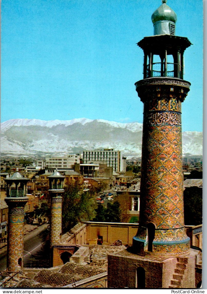 50419 - Iran - Teheran , Minarets Of Sepahsalar Mosque Against Tochal Mountains - Nicht Gelaufen 1971 - Irán