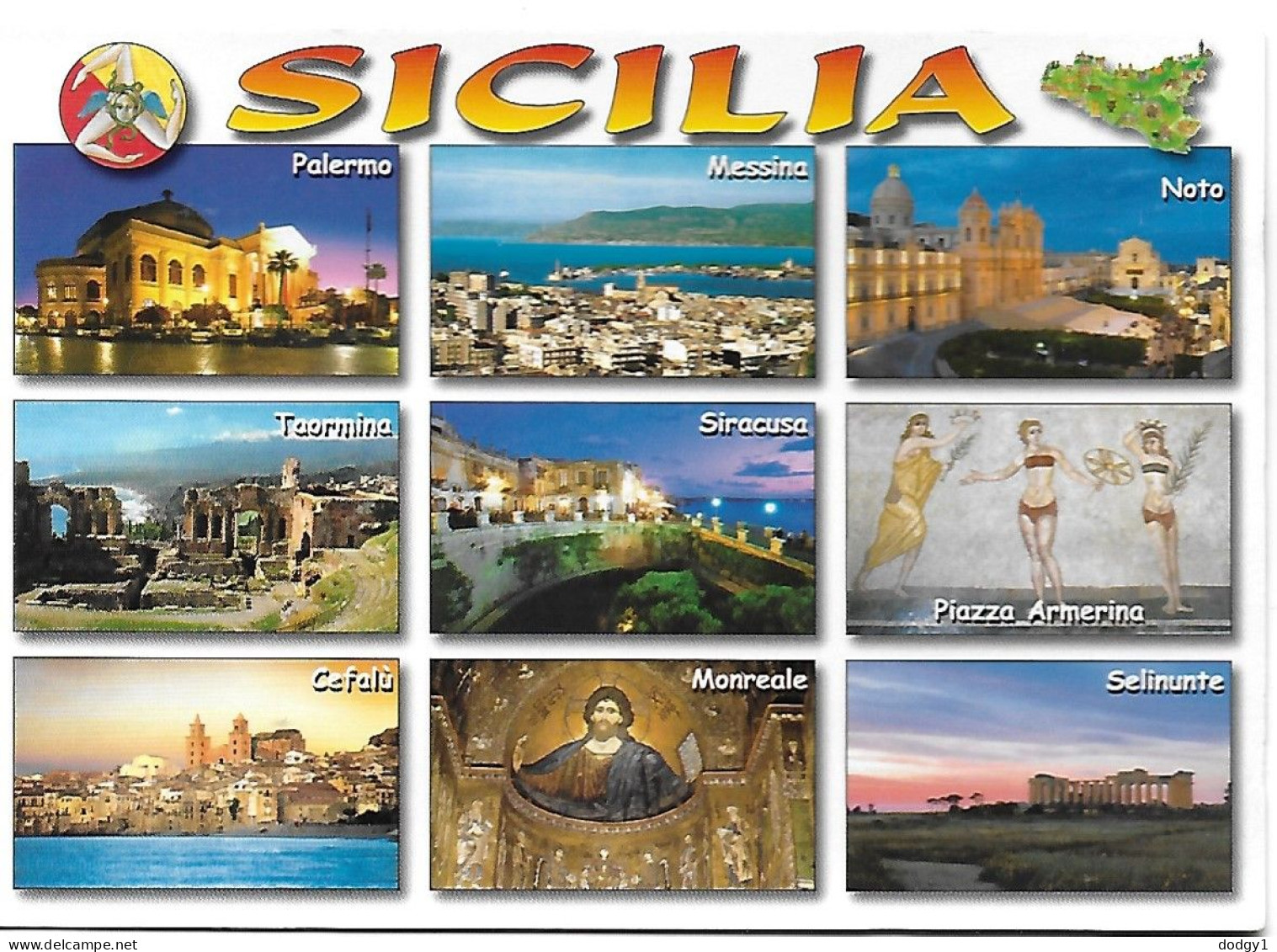 SCENES AROUND SICILY, ITALY. UNUSED POSTCARD Ms4 - Sonstige & Ohne Zuordnung