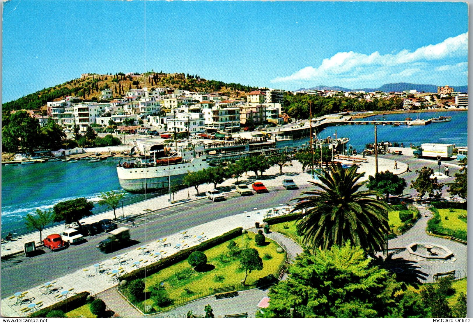 51198 - Griechenland - Chalkis , Chalcis , View Of The City With The Bridge - Gelaufen 1973 - Grèce