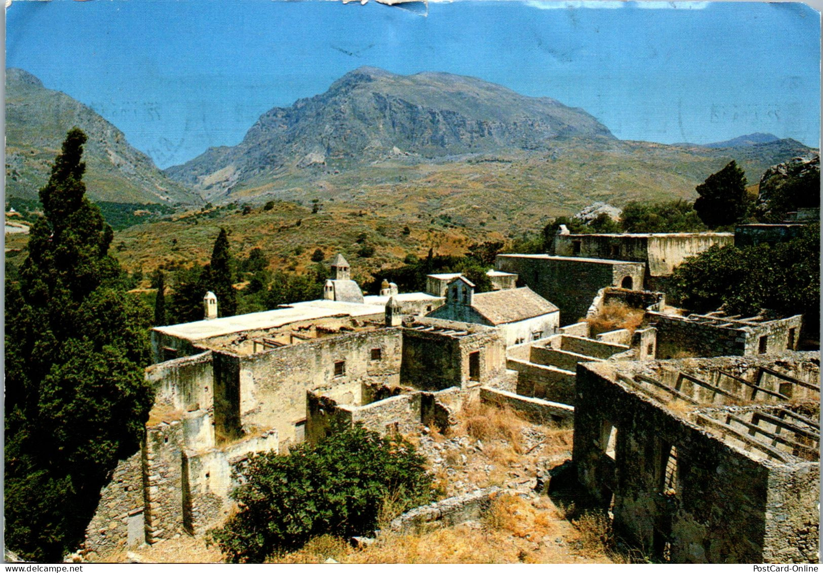 51196 - Griechenland - Crete , Kreta , Motiv , Moni Prevelli , L. Beschädigt - Gelaufen 1988 - Grèce