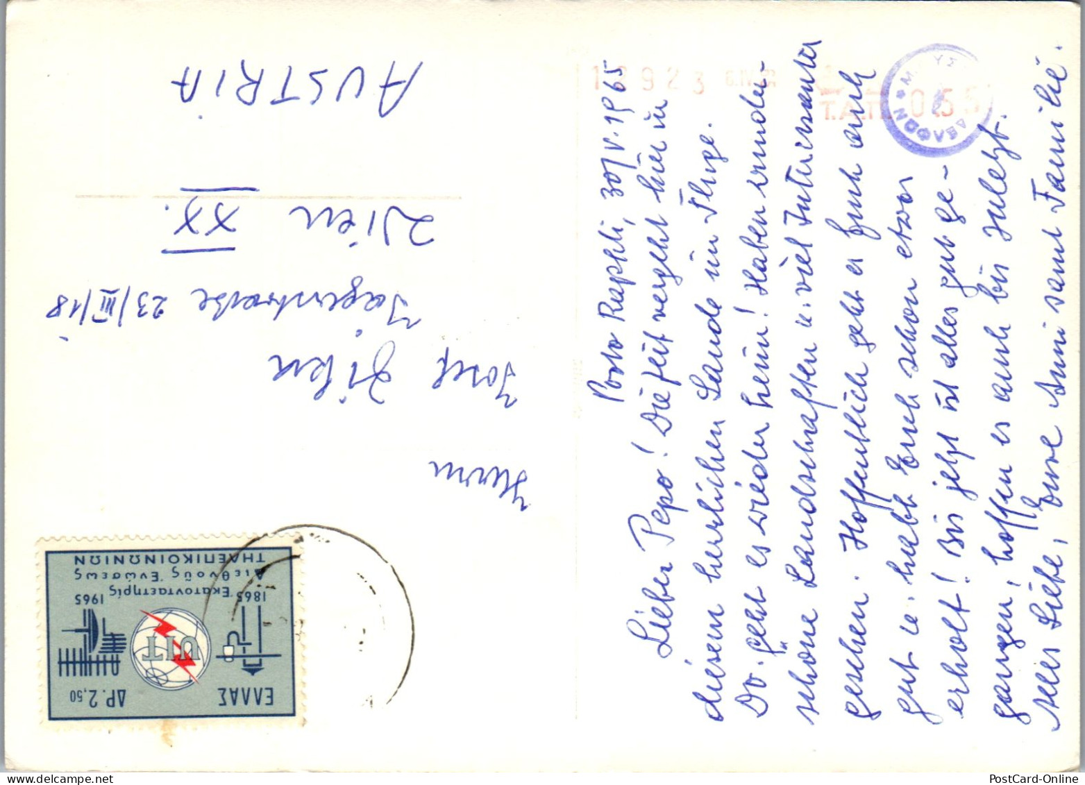 51172 - Griechenland - Delphes , Delphi , Voie Sacree Et Trsor Des Athenies - Gelaufen 1965 - Griechenland