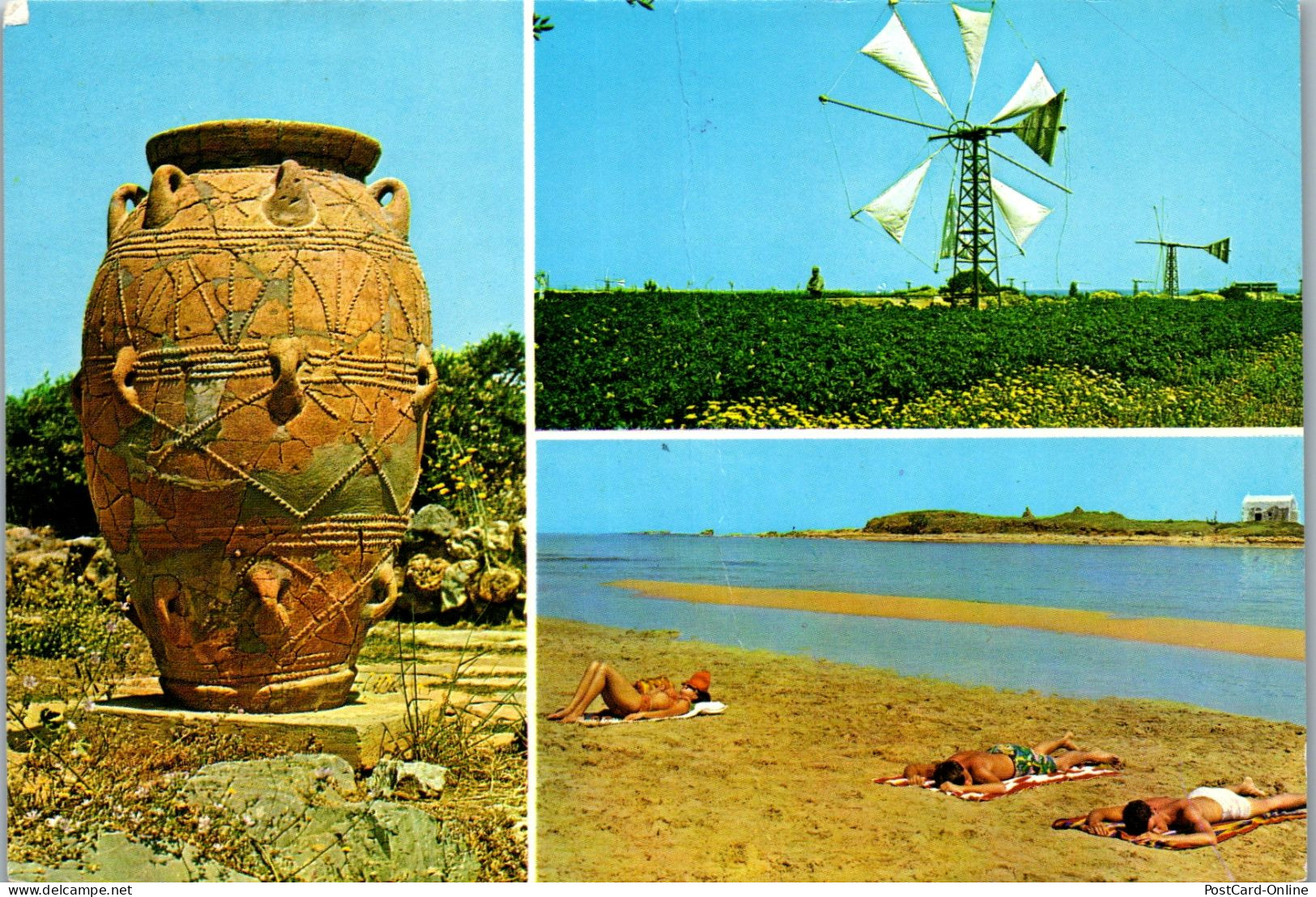 51167 - Griechenland - Crete , Kreta , Mallia , L. Beschädigt - Gelaufen 1980 - Grèce