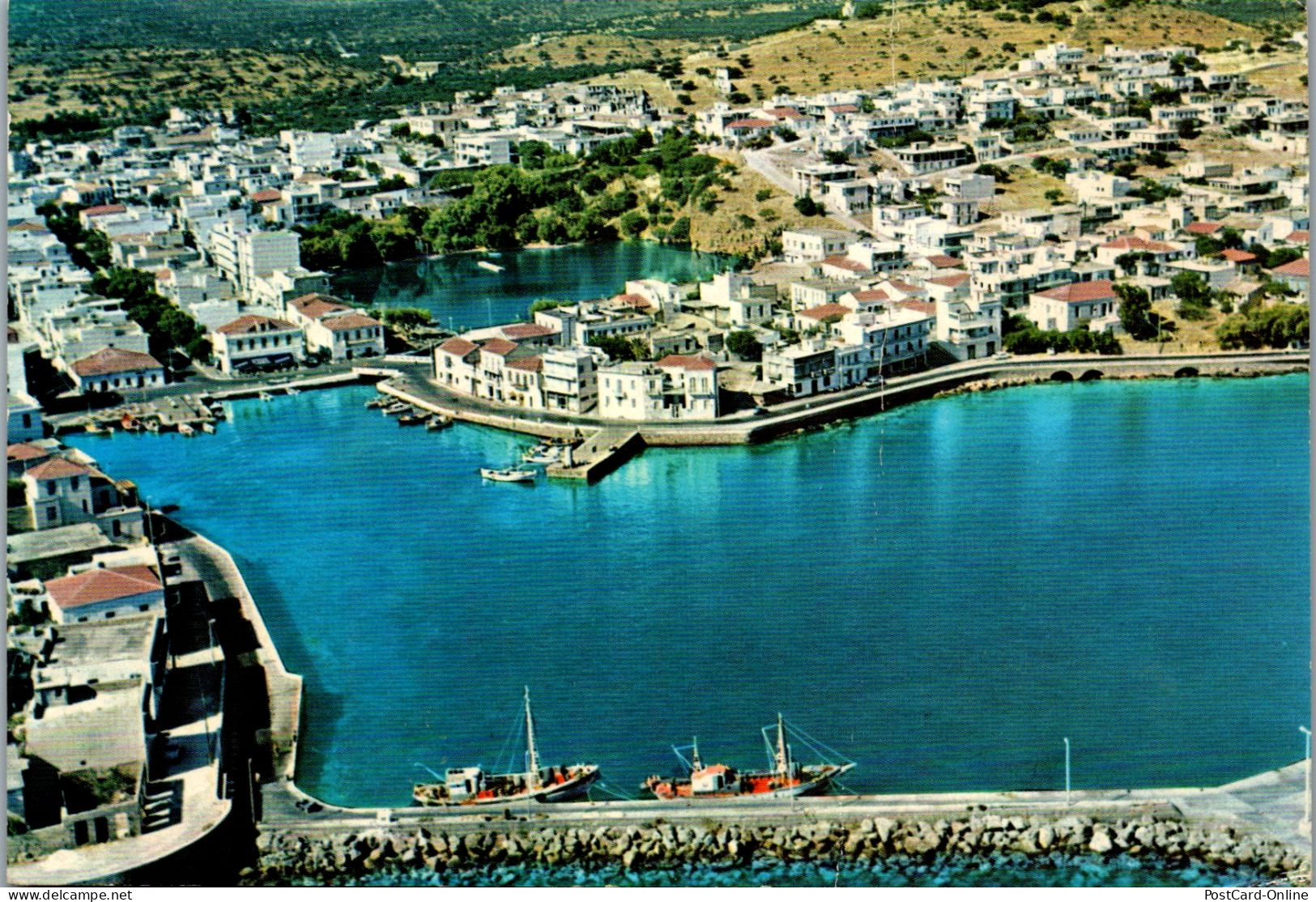 51157 - Griechenland - Aghios Nikolados , Kreta , Crete , Panorama , L. Beschädigt - Gelaufen  - Griechenland