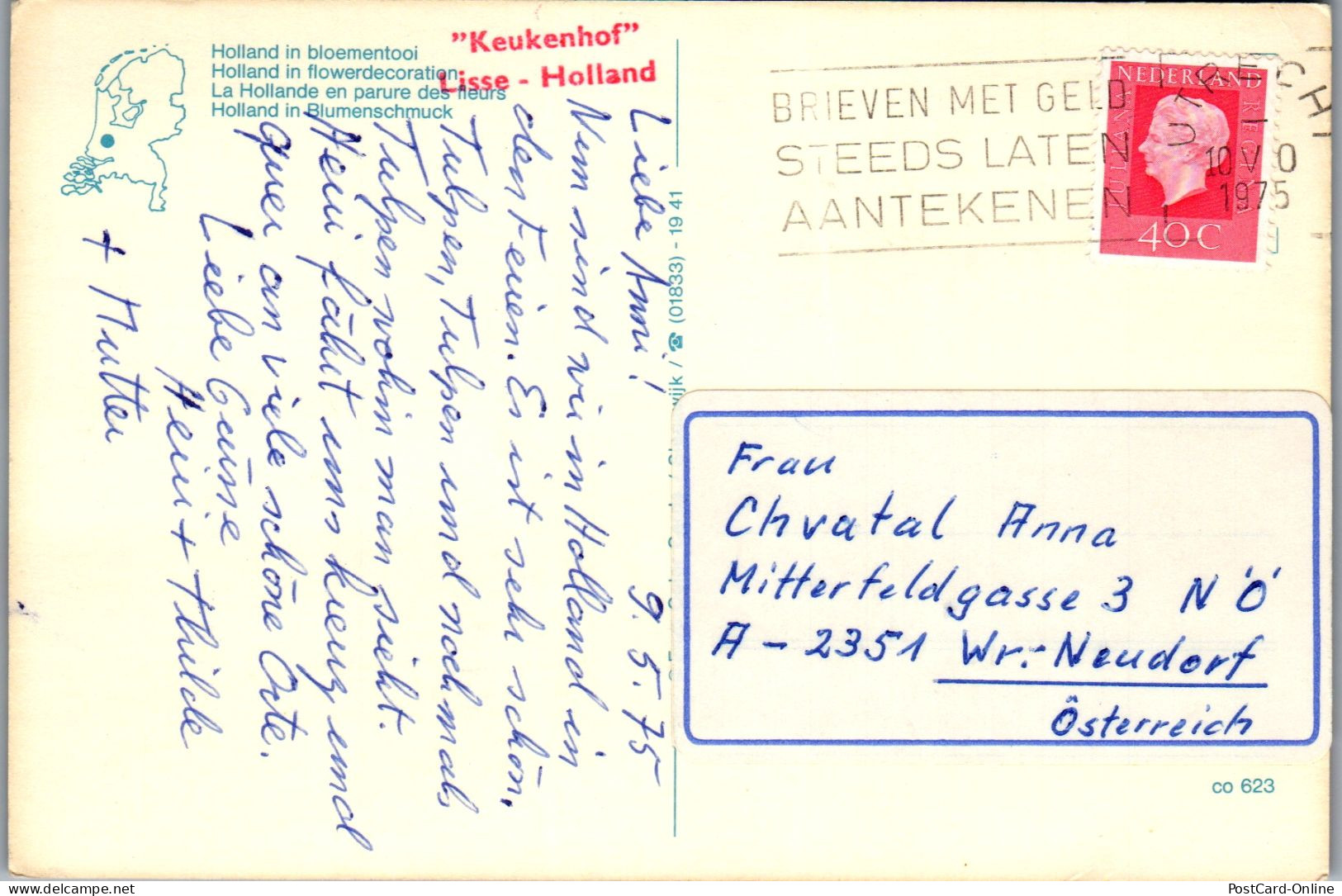 51023 - Niederlande - Blumen , Mehrbildkarte - Gelaufen 1975 - Other & Unclassified