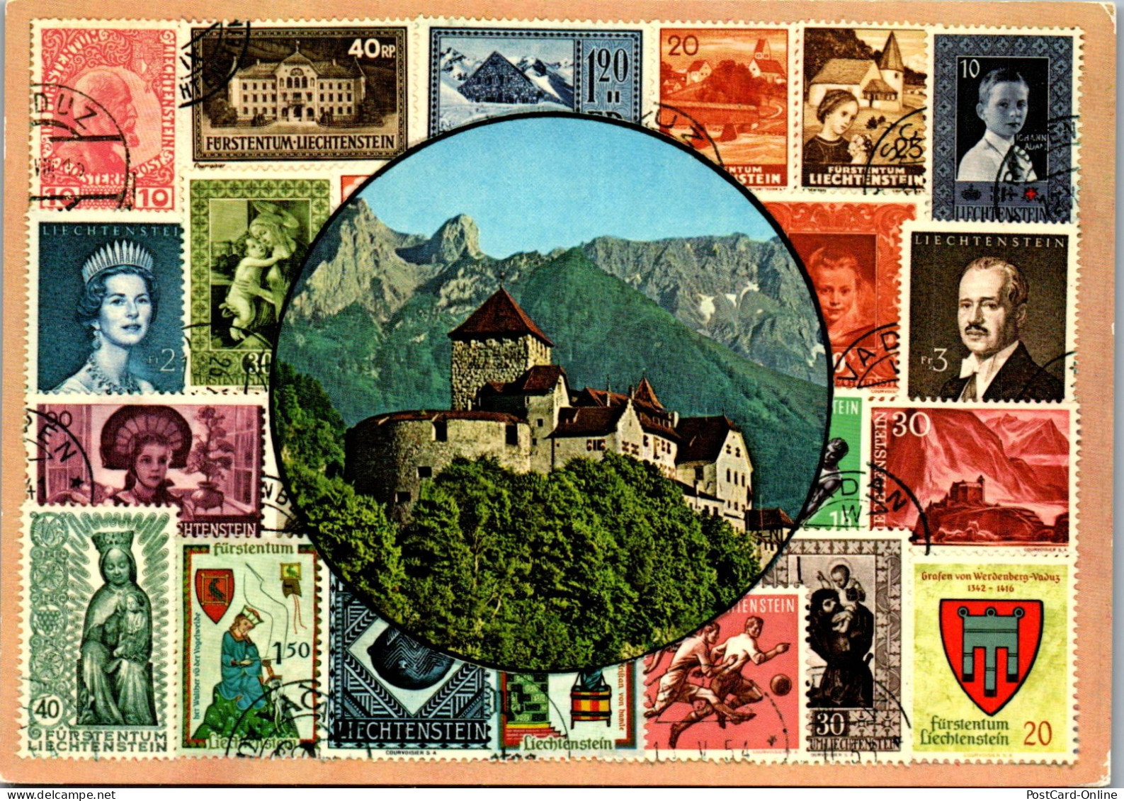 50973 - Liechtenstein - Fürstentum , Schloss Vaduz - Gelaufen 1972 - Liechtenstein