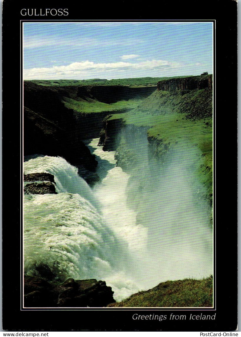 50966 - Island - Gullfoss , Golden Waterfall , Hvita - Gelaufen 1993 - IJsland