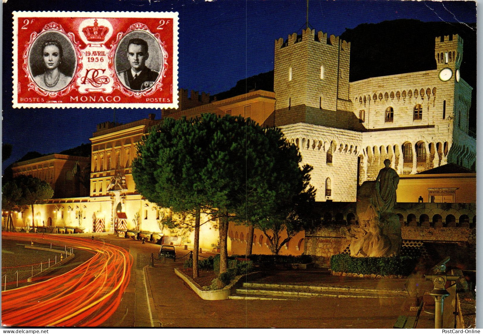 50906 - Monaco - Principaute , Le Palais Du Prince La Nuit - Gelaufen 1985 - Prinselijk Paleis