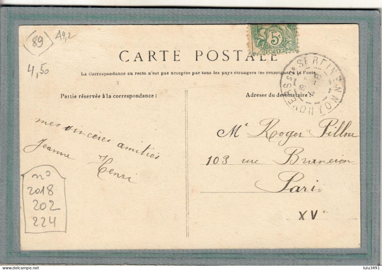 CPA (89) NOYERS - Aspect De L'Epicerie Et Coin Du Faubourg En 1906 - Plaque éméillée Menier - Noyers Sur Serein