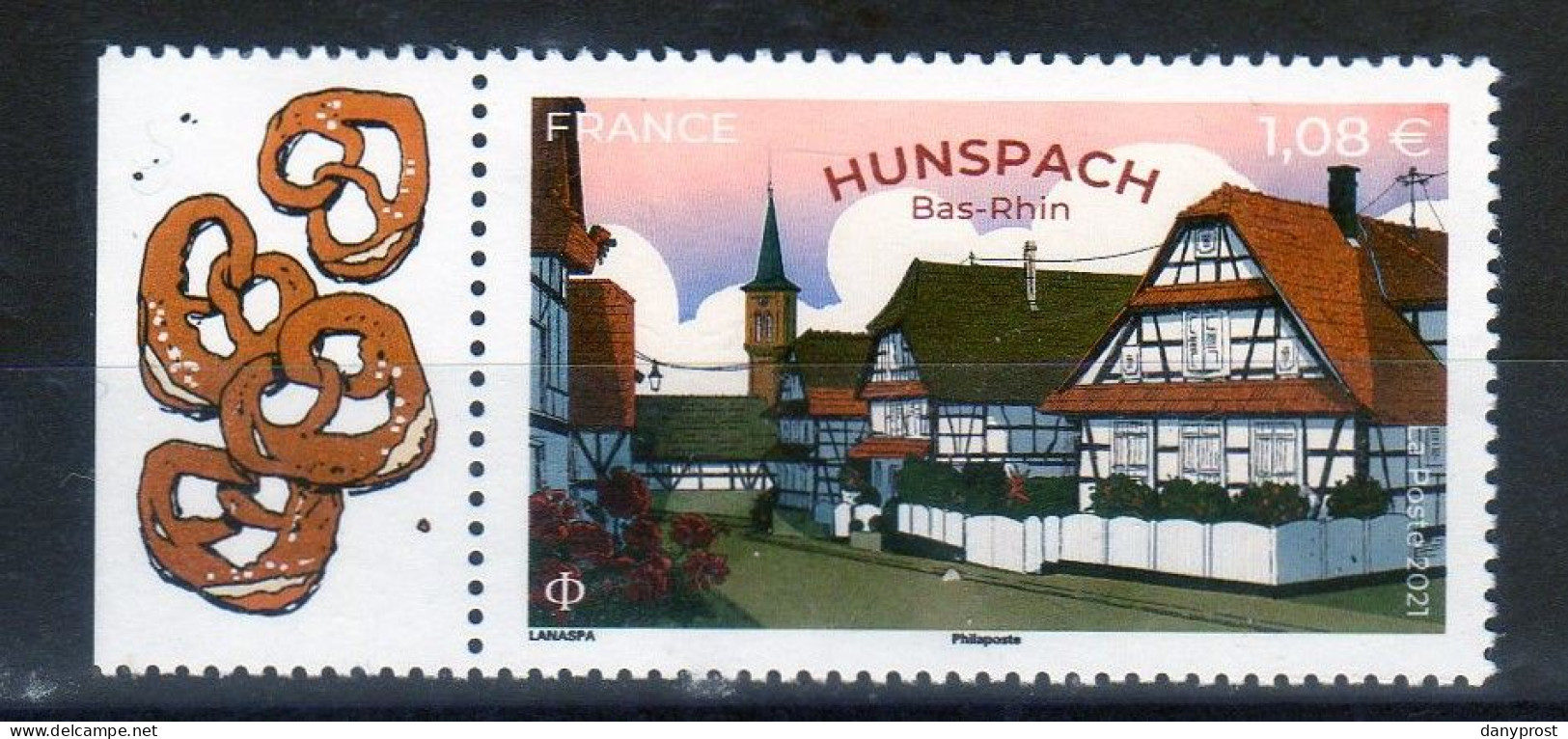 FR 2021-Marge Gauche Illustrée Du BLOC FEUILLET "  HUNSPACH - Bas Rhin  " 1 Timbre à 1.08 € - Neuf** - Neufs