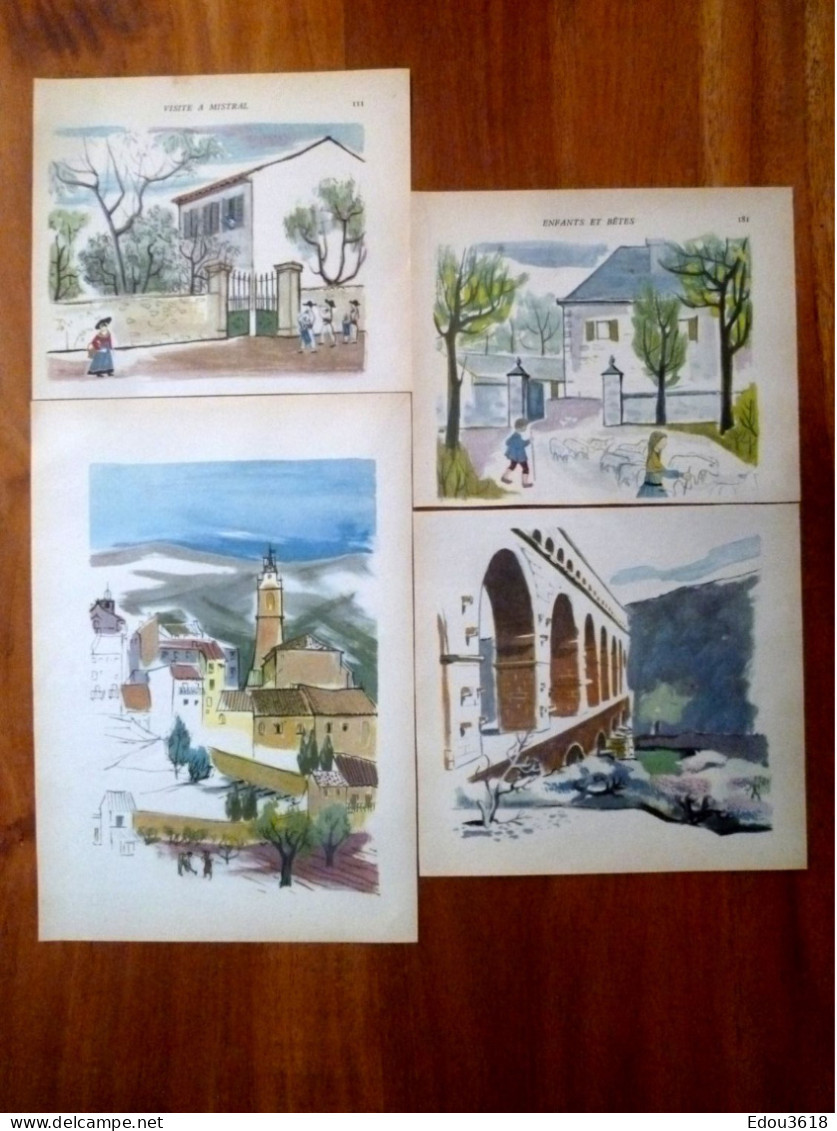 Lot 8 Dessin Illustration En Couleur De M. Maisonnier Chez Nous En France - Other & Unclassified