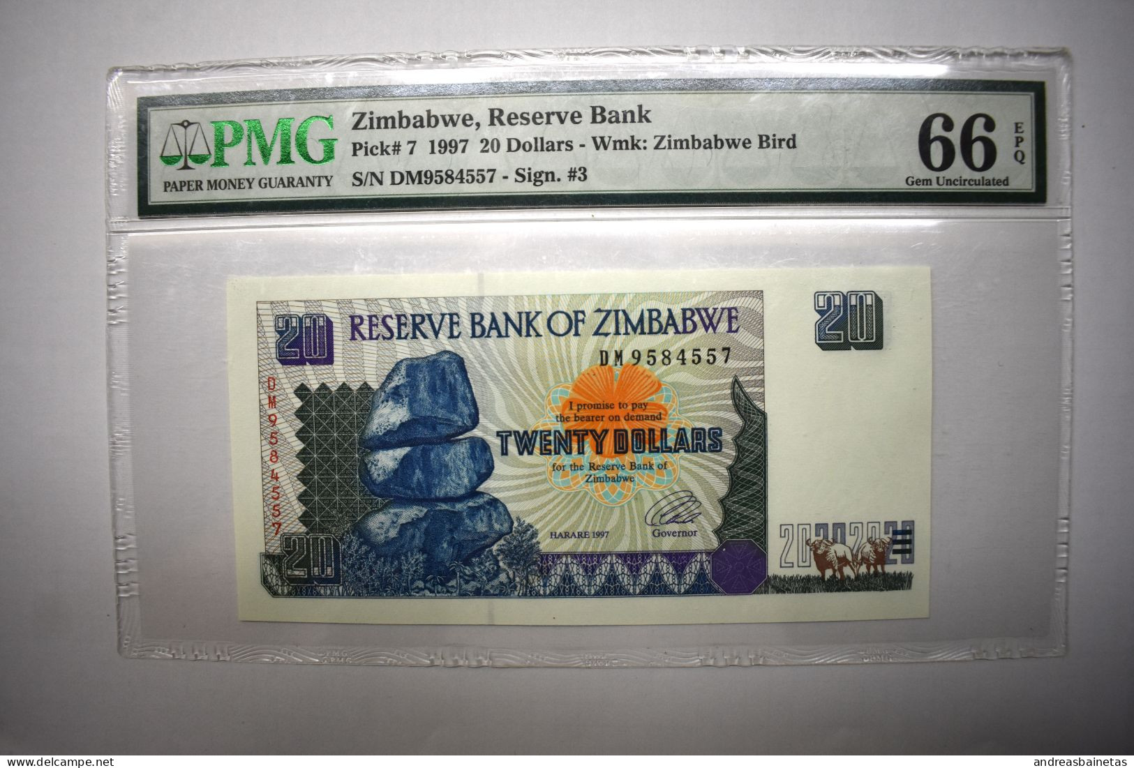 Banknotes  Zimbabwe 1997  20 Dollars PMG 66 - Simbabwe