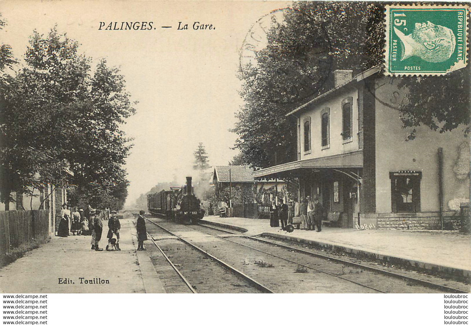 PALINGES LA GARE AVEC TRAIN ENTRANT - Sonstige & Ohne Zuordnung