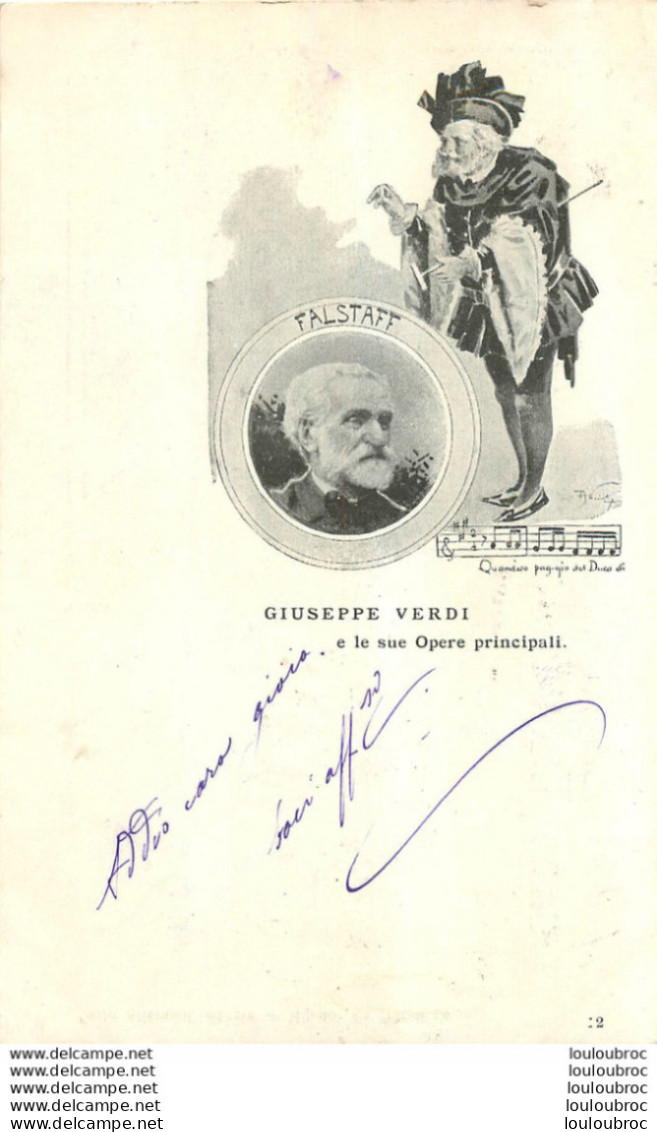 GIUSEPPE VERDI CARTE PUBLIEE PAR CARLO ALIPRANDI OPERA FALSTAFF AVEC ILLUSTRATEUR SIGNE N°12 SUR 12 - Cantanti E Musicisti