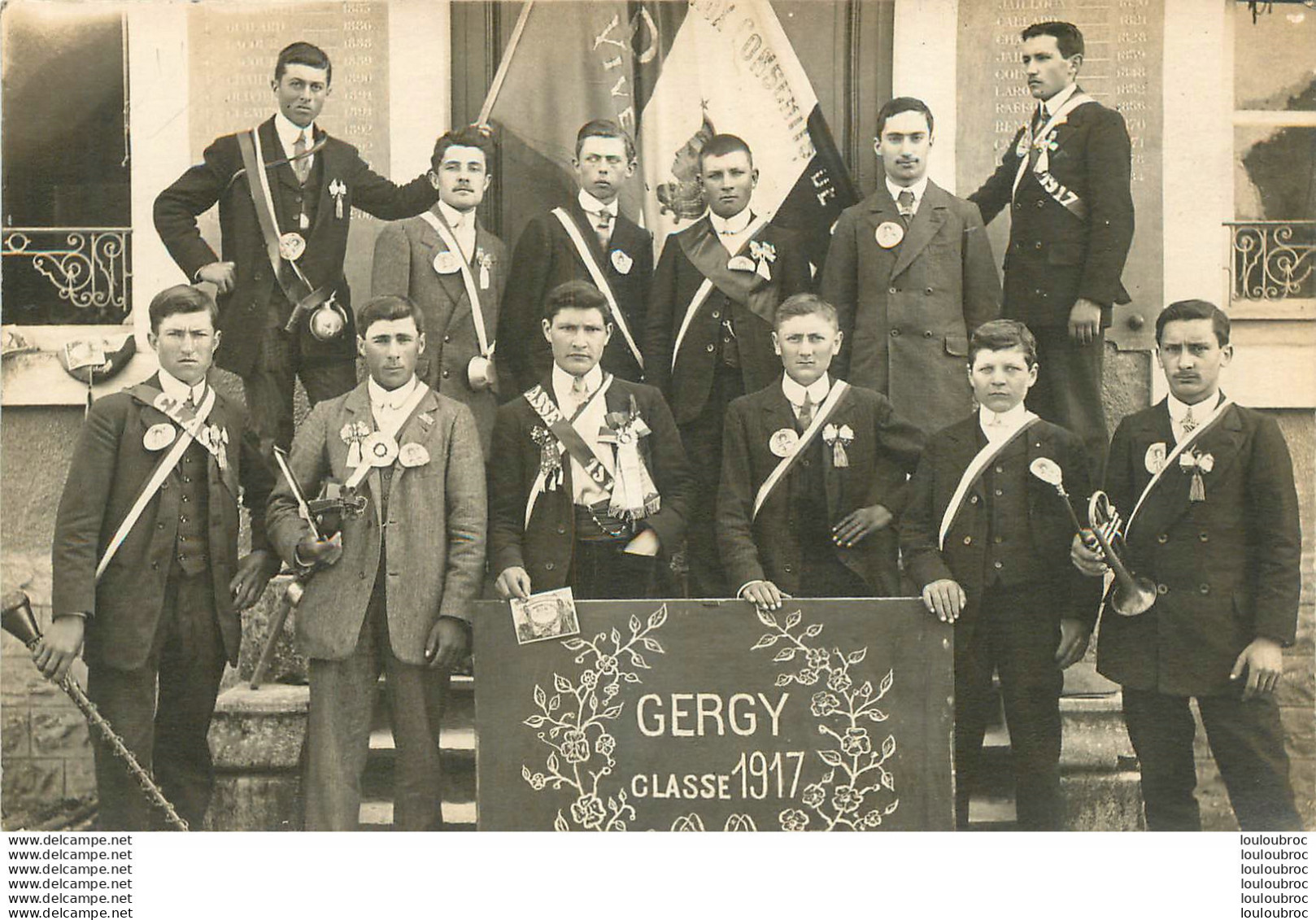 GERGY CARTE PHOTO CONSCRITS CLASSE 1917 REF D - Andere & Zonder Classificatie