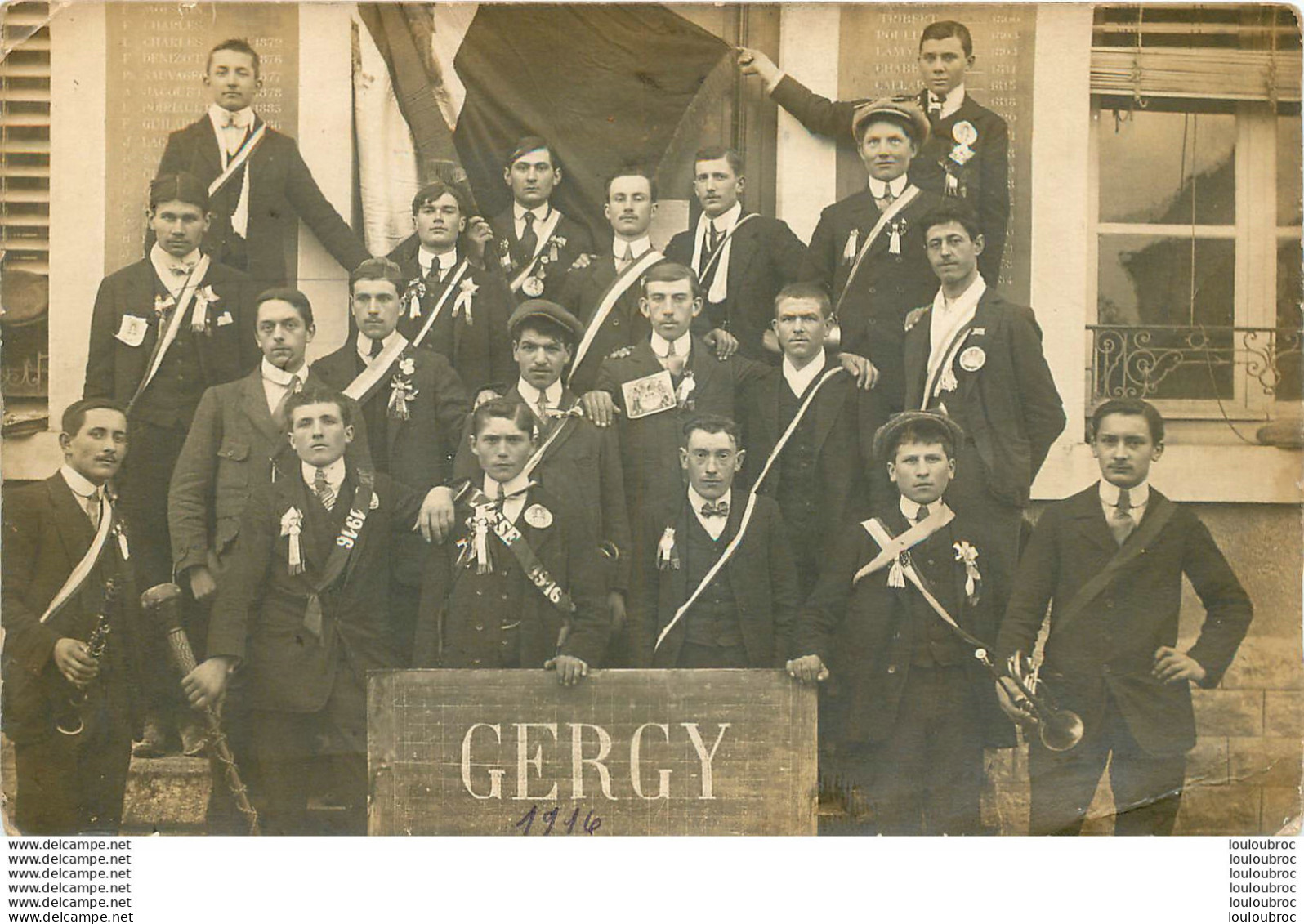 GERGY CARTE PHOTO CONSCRITS CLASSE 1916 REF C - Autres & Non Classés