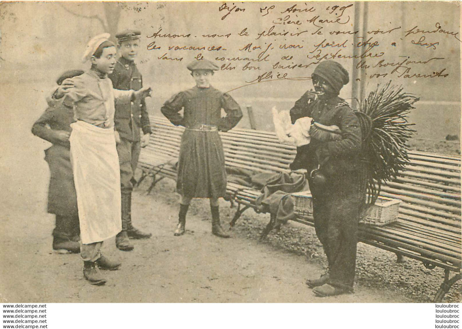 GAMINS DE PARIS CARTE PHOTO PATISSIER ET  RAMONEUR 1905 - Petits Métiers à Paris