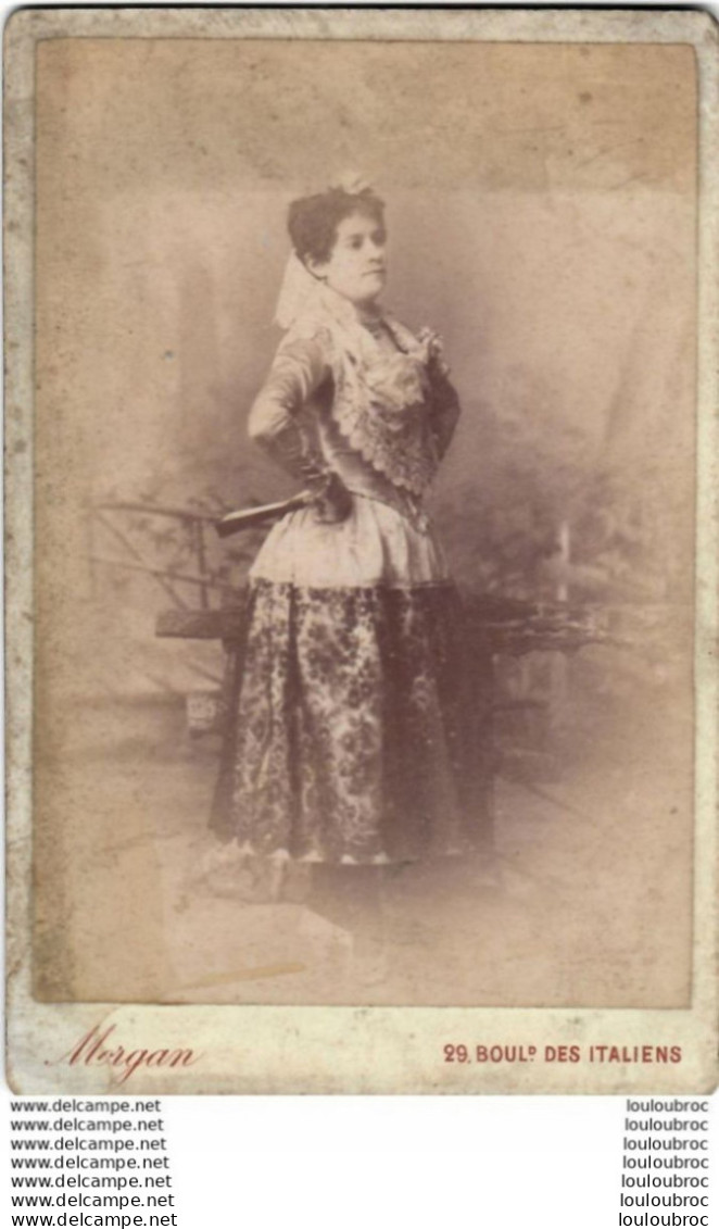 CDV PHOTO XIXe SENORA DOLORES FORMAT 17 X 11 CM PHOTO MORGAN PARIS - Oud (voor 1900)