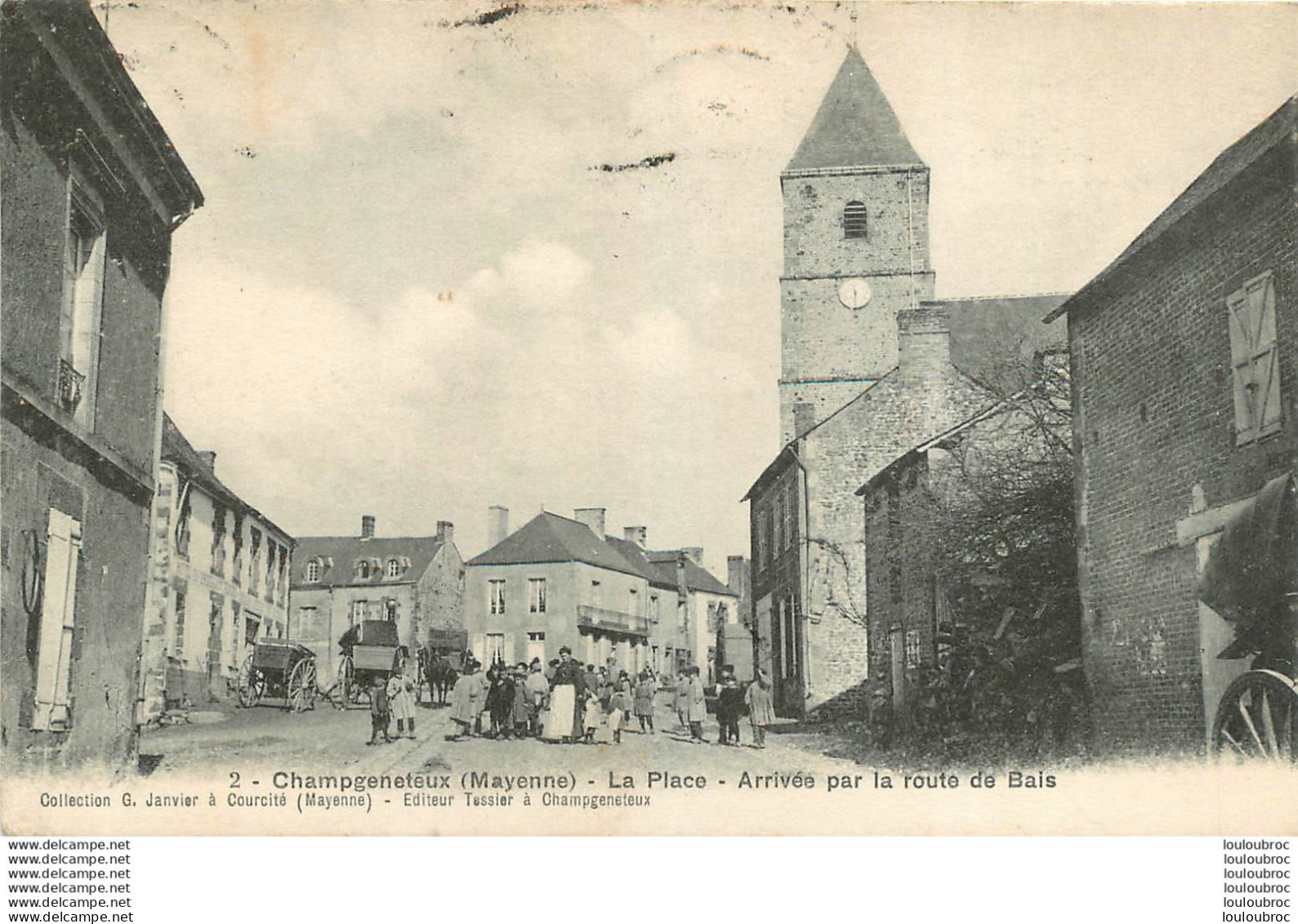 CHAMPGENETEUX LA PLACE ARRIVEE PAR LA ROUTE DE BAIS - Autres & Non Classés