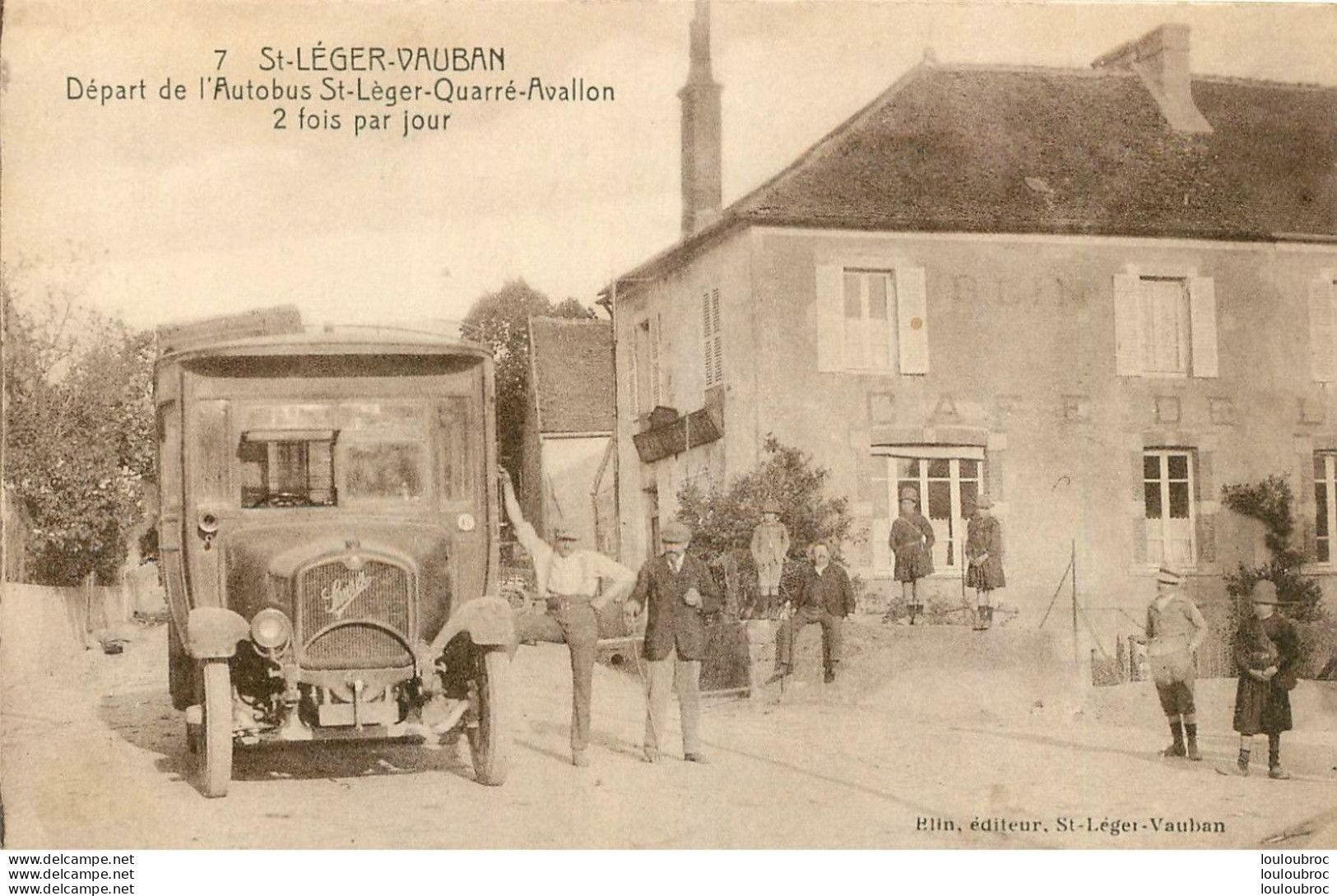 SAINT LEGER VAUBAN DEPART DE L'AUTOBUS ST LEGER QUARRE AVALLON 2 FOIS PAR JOUR Ref3 - Autres & Non Classés